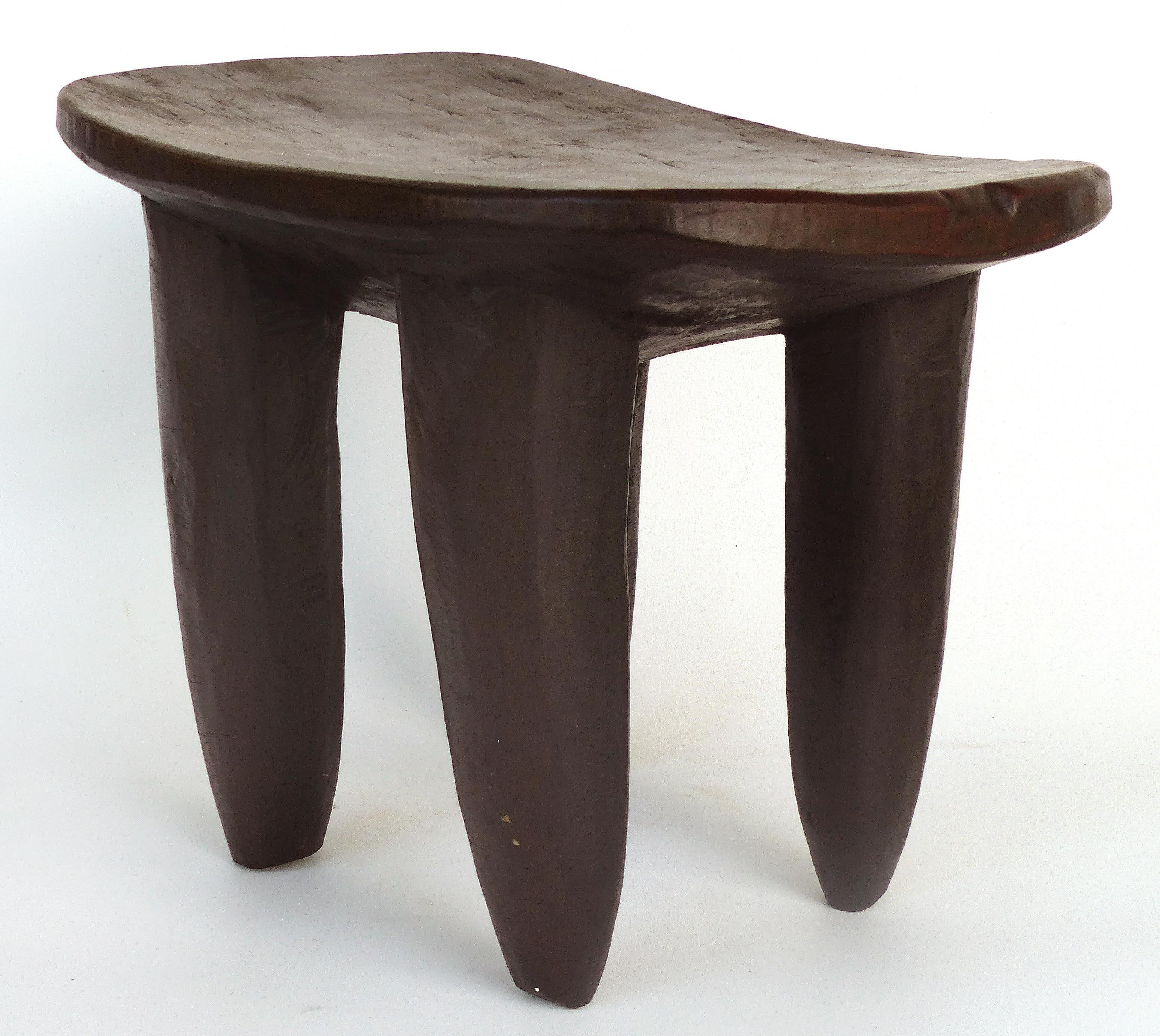 Ivorian African Hand-Carved Stool from Cote d'Ivoire