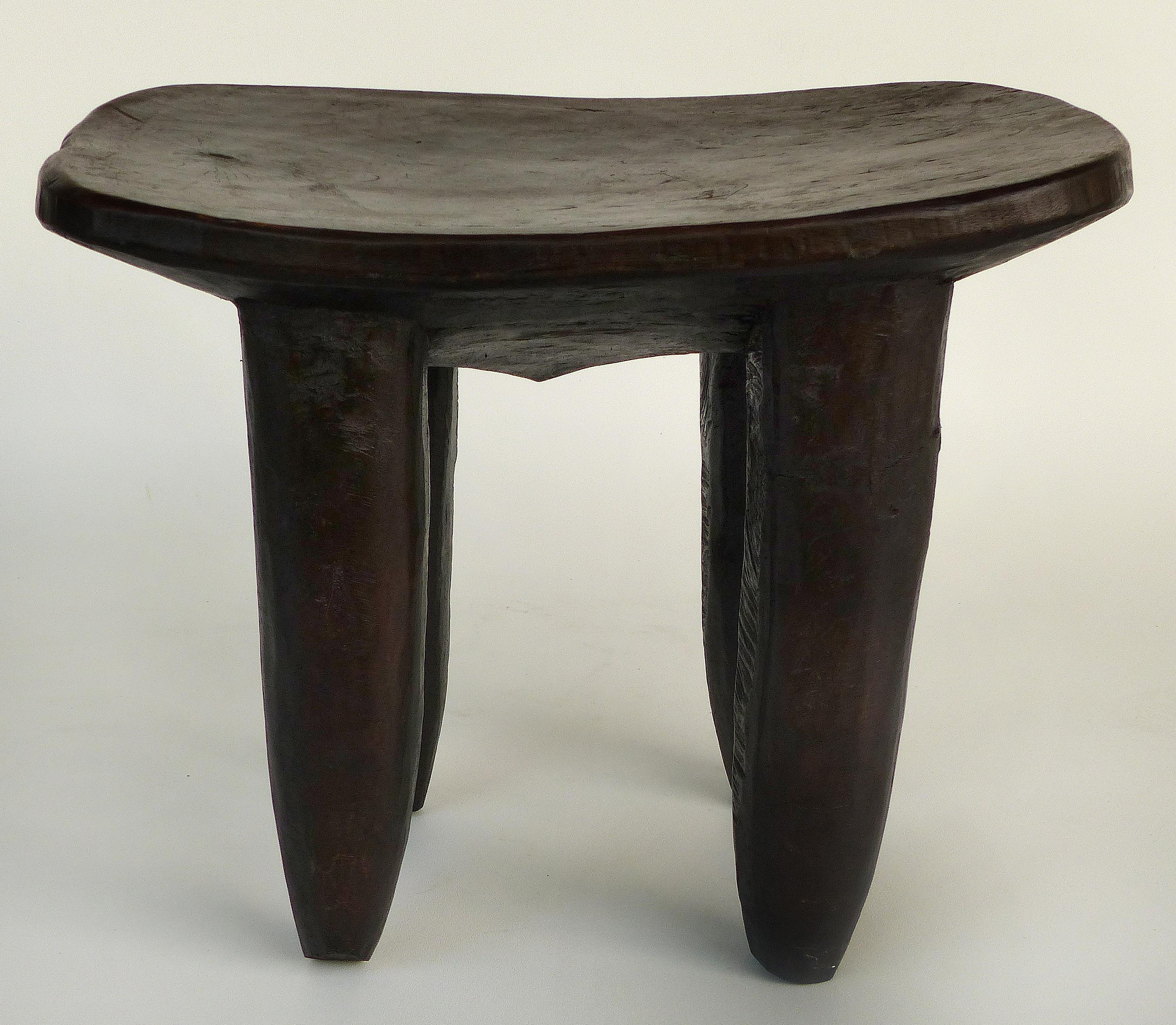 African Hand-Carved Stool from Cote d'Ivoire 1