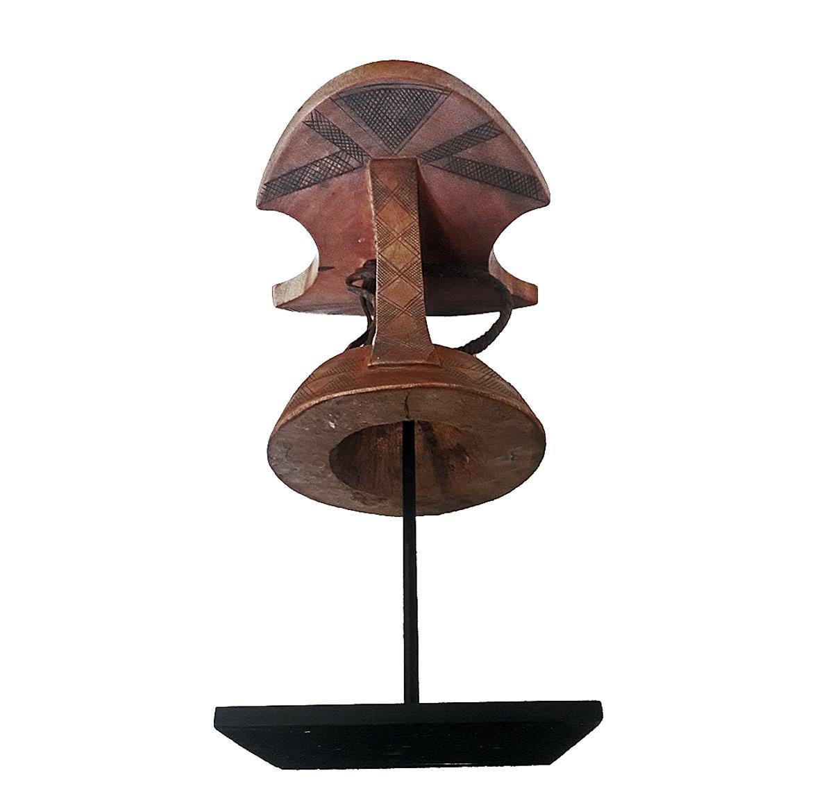 African Hand Carved Teak Wood Headrest 2