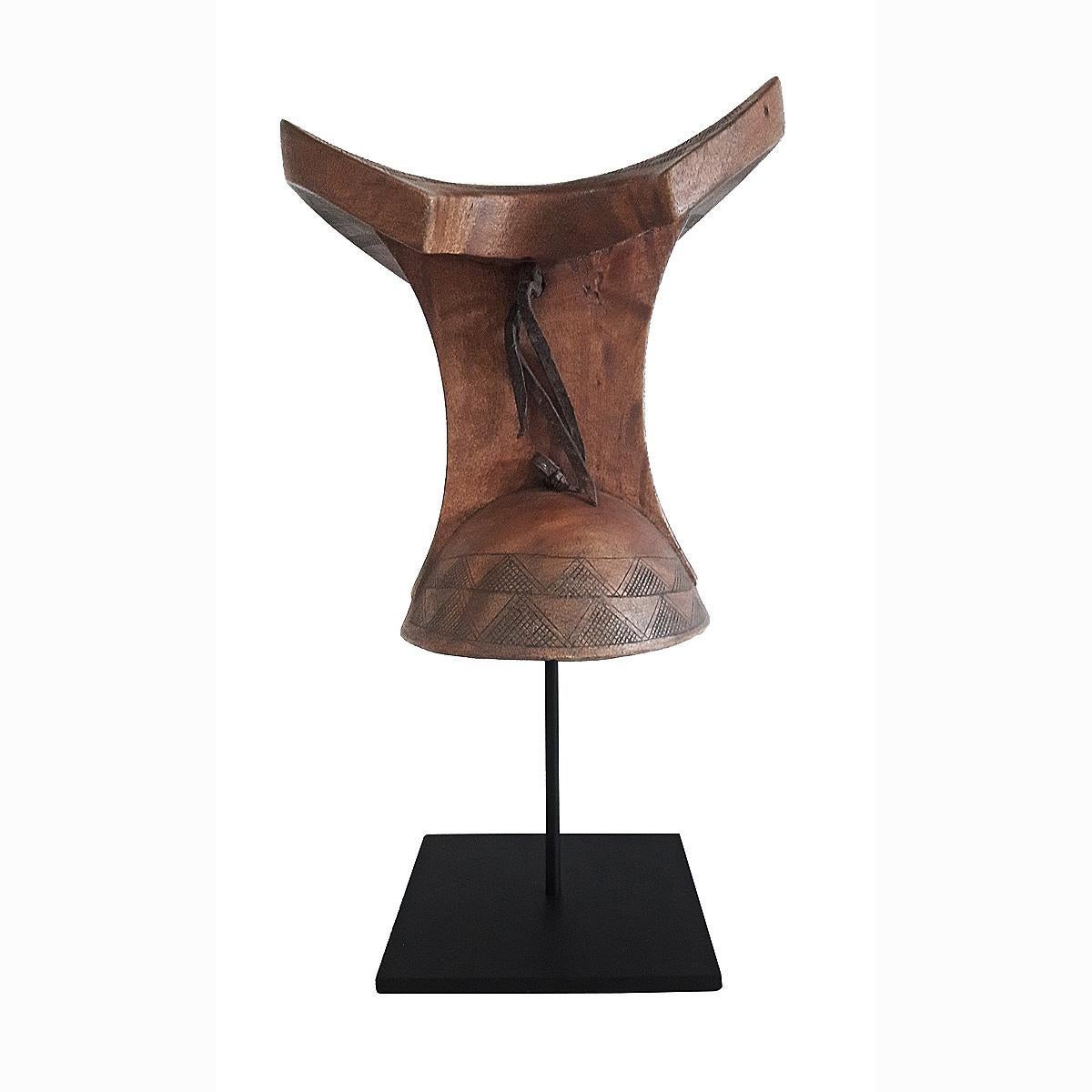 Tribal African Hand Carved Teak Wood Headrest
