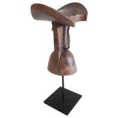 African Hand Carved Teak Wood Headrest