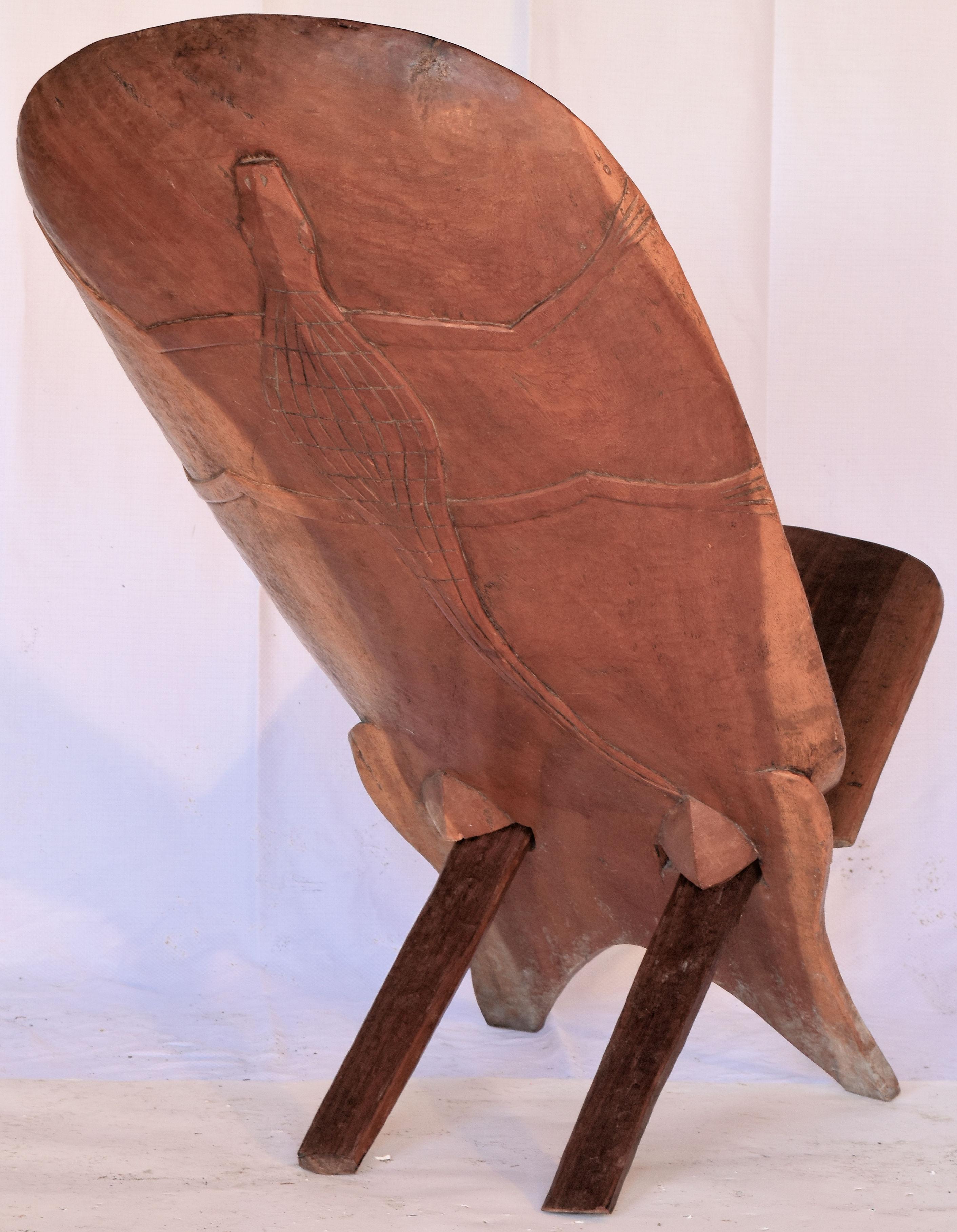 African Hand Carved Wooden Birthing Chair 2 Piece For Sale At 1stdibs