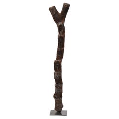 African Hand-Carved Wooden Ladder Sculpture 20th Century