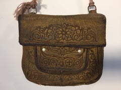 African Hand Tooled Leather Moroccan Shoulder Bag