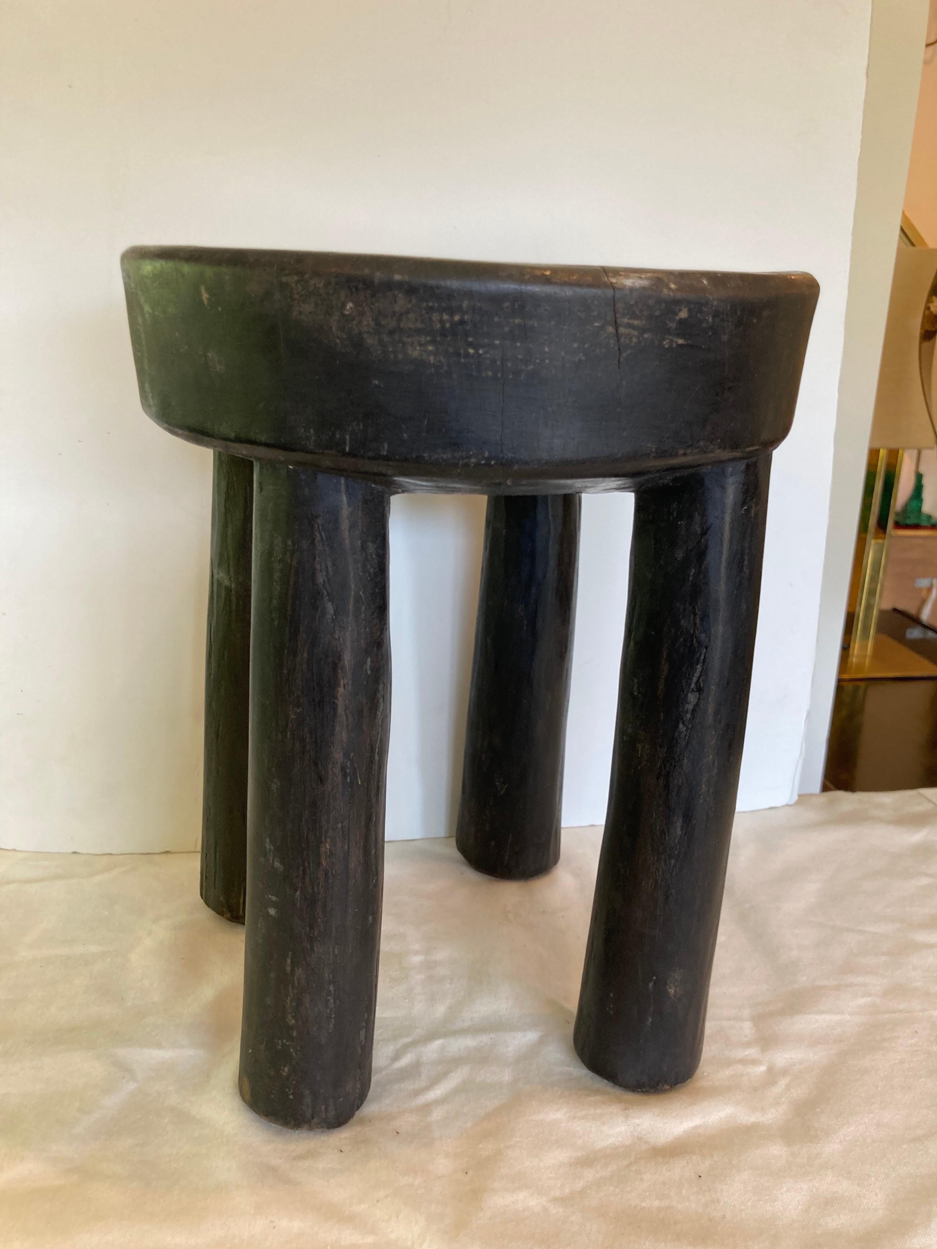African Senufo Hardwood Stool or Small Table In Good Condition For Sale In East Hampton, NY