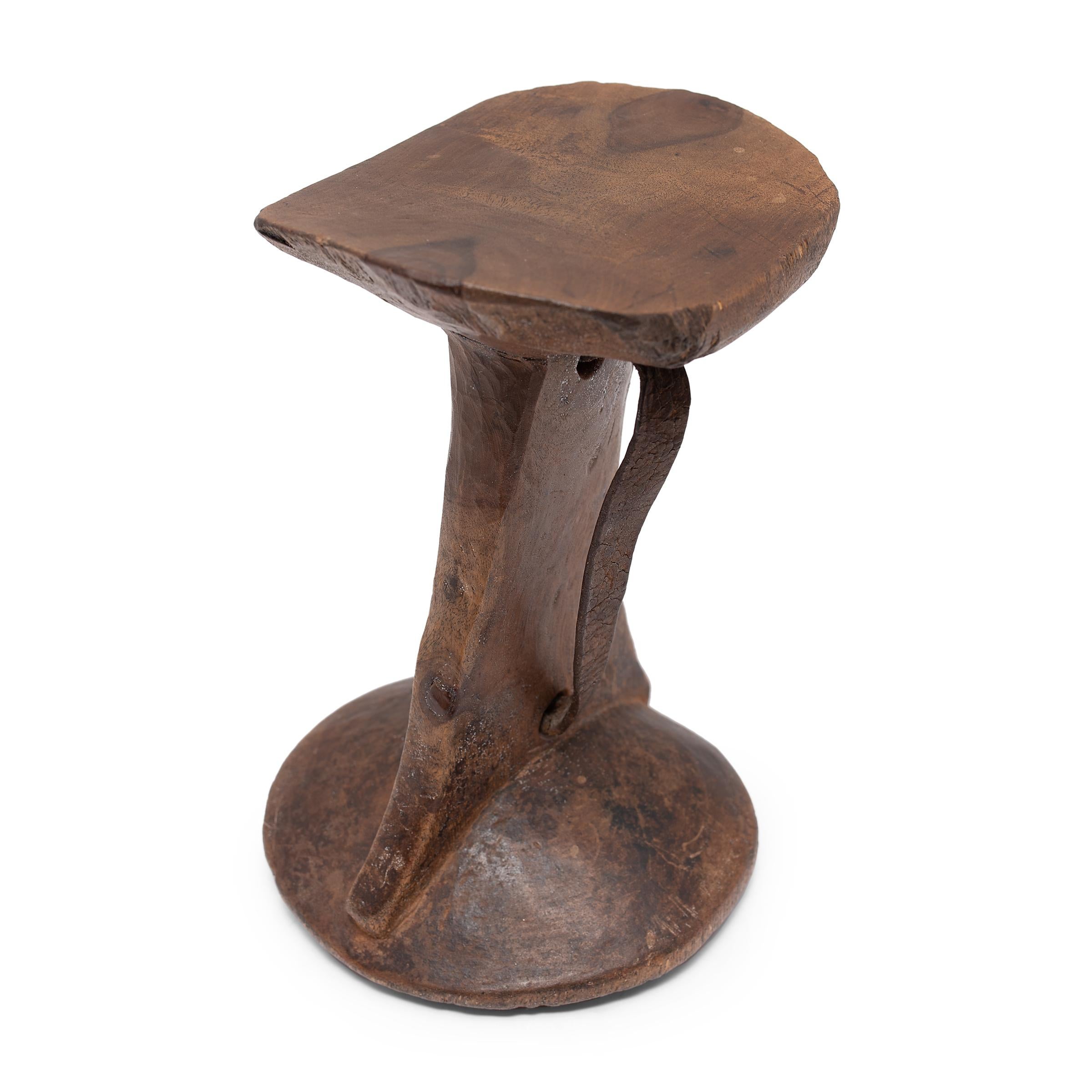 Tribal African Wooden Headrest For Sale