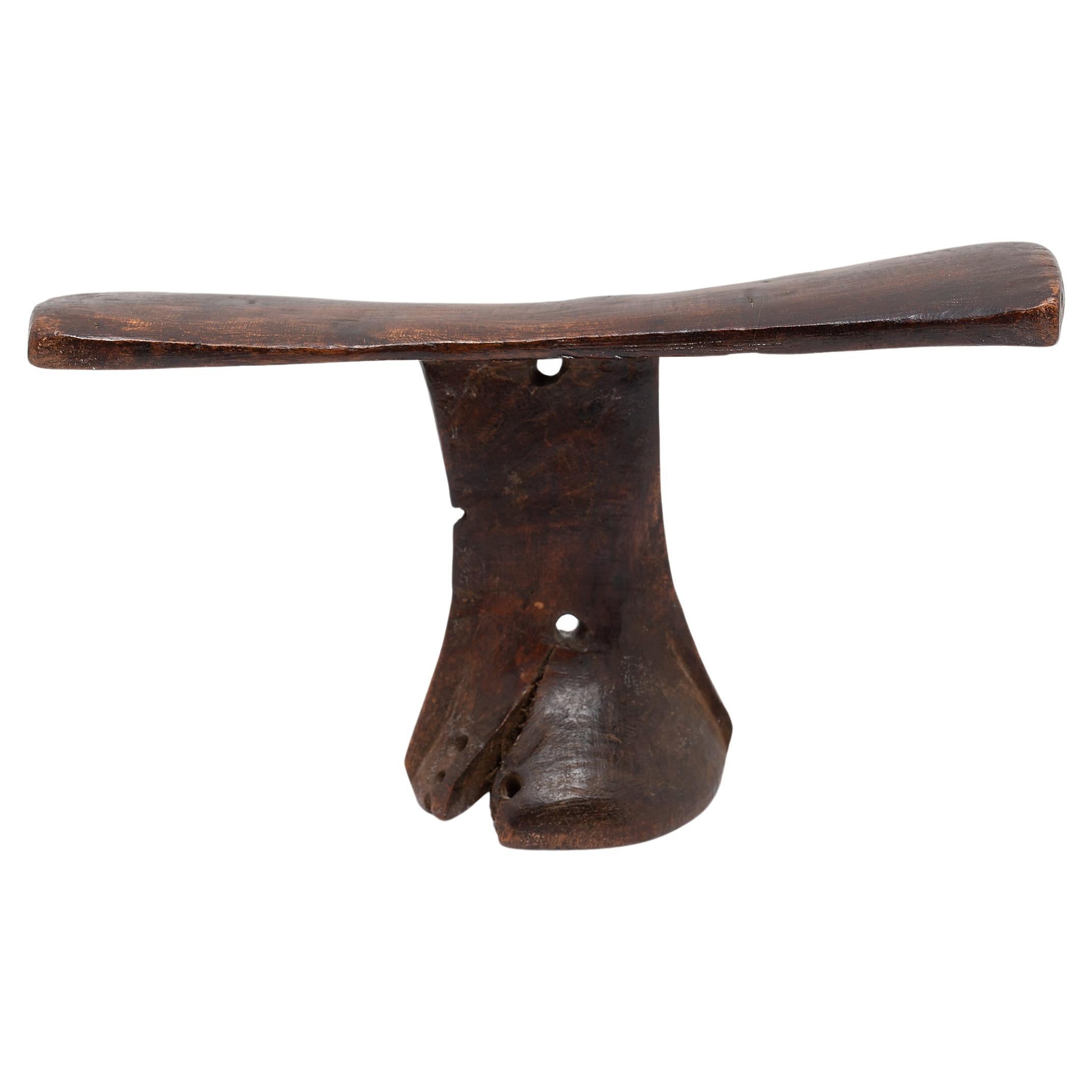 African Wooden Headrest For Sale