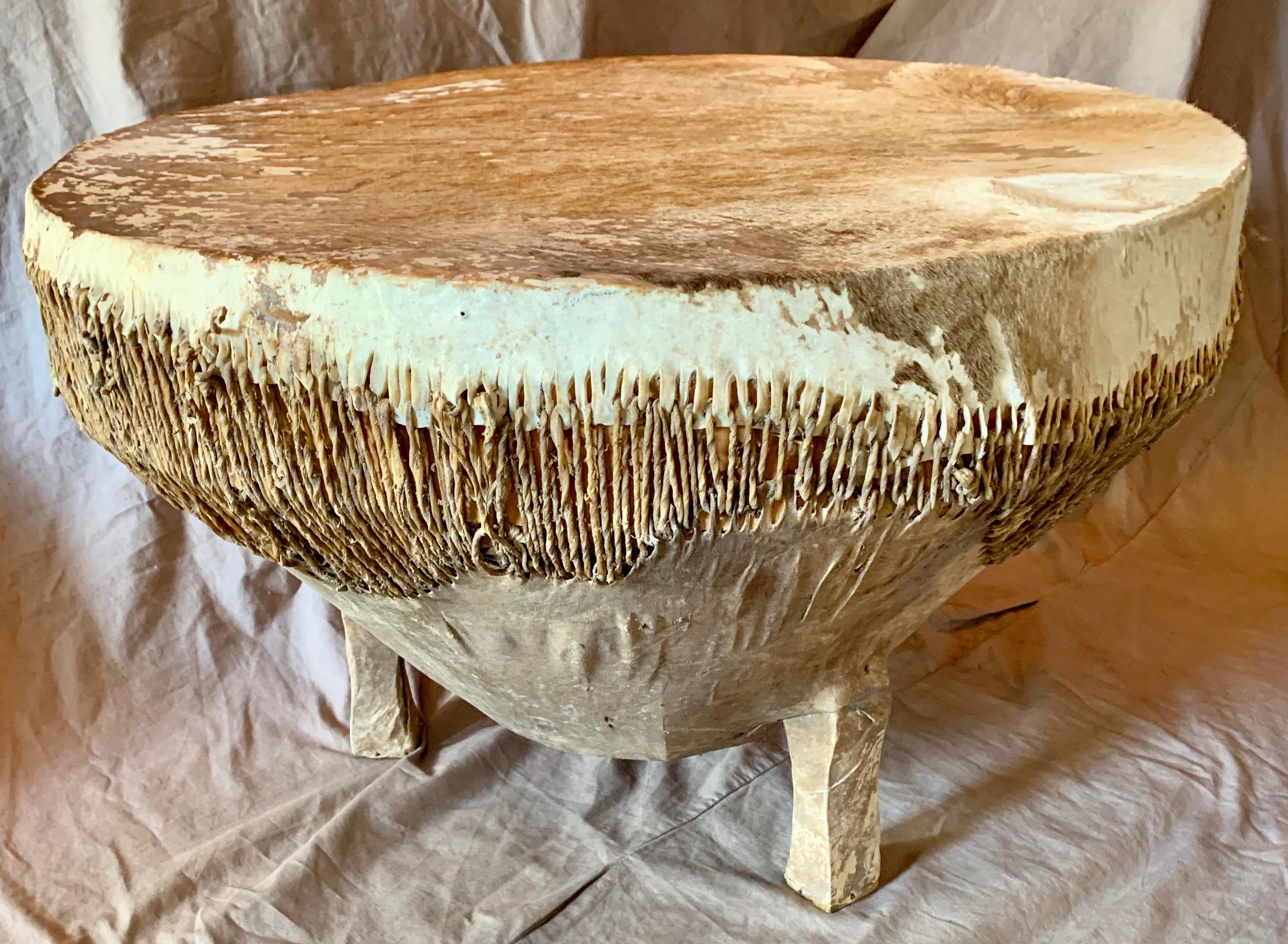 african drum coffee table