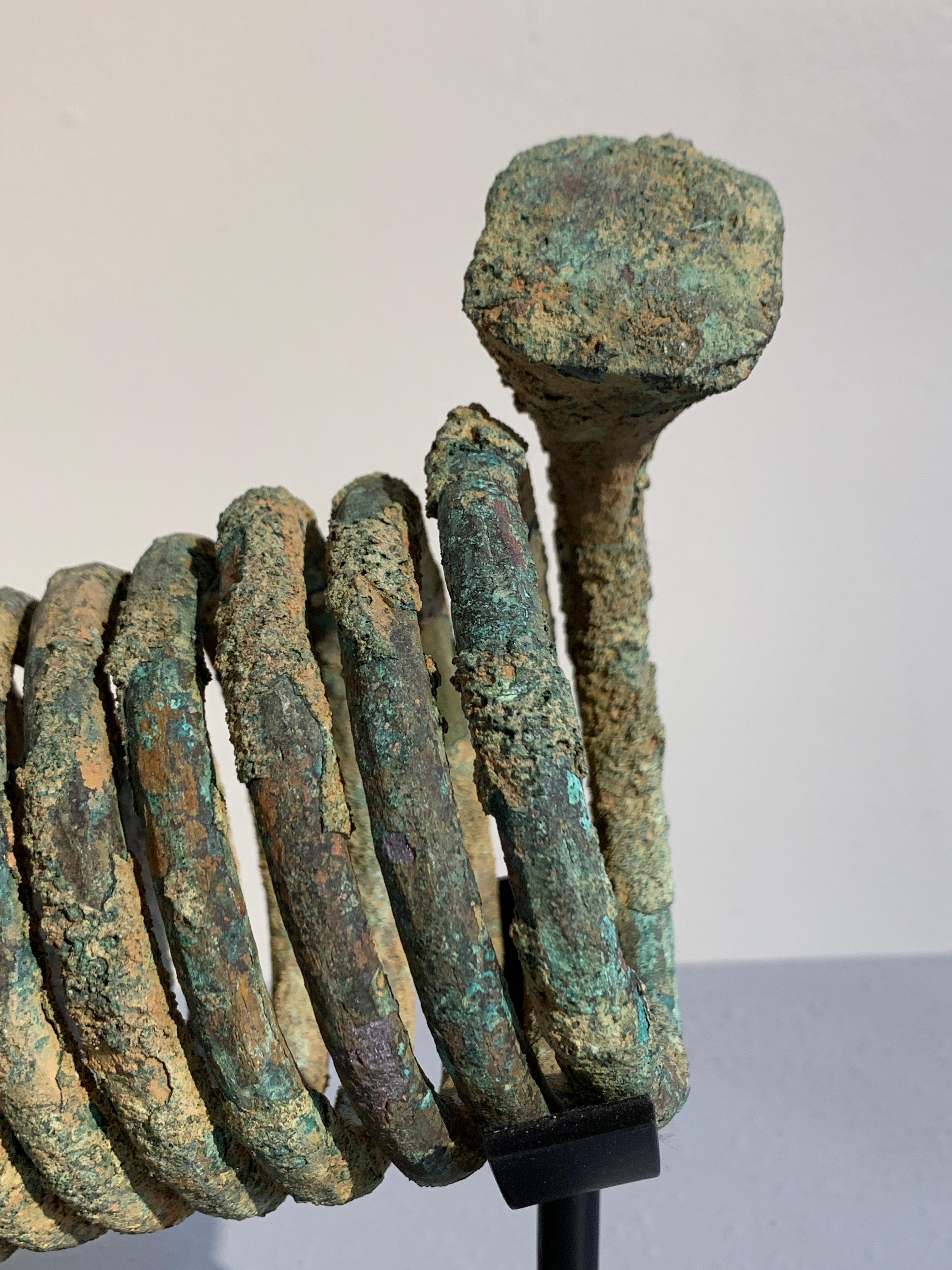 Nigerian African Igbo Coiled Copper Manilla Currency, 20th Century, Nigeria