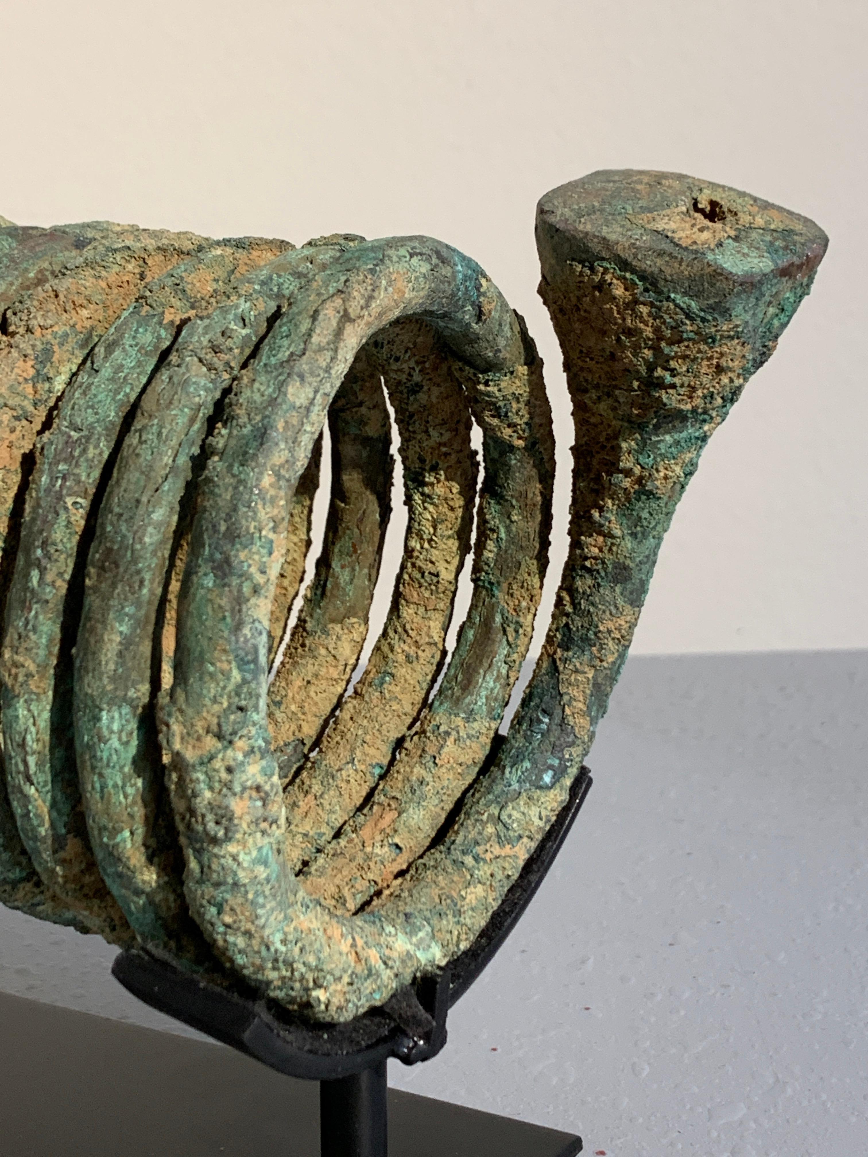 African Igbo Coiled Copper Manilla Currency, 20th Century, Nigeria In Good Condition In Austin, TX