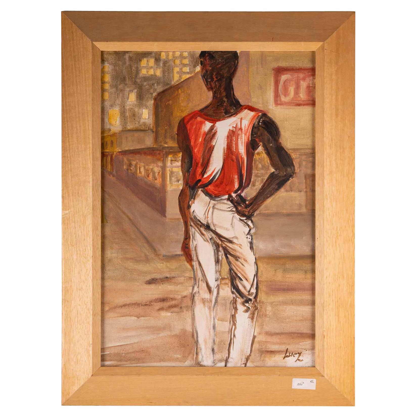 Mid 20th Century African American Art '' A peaceful Moment" C.1950 For