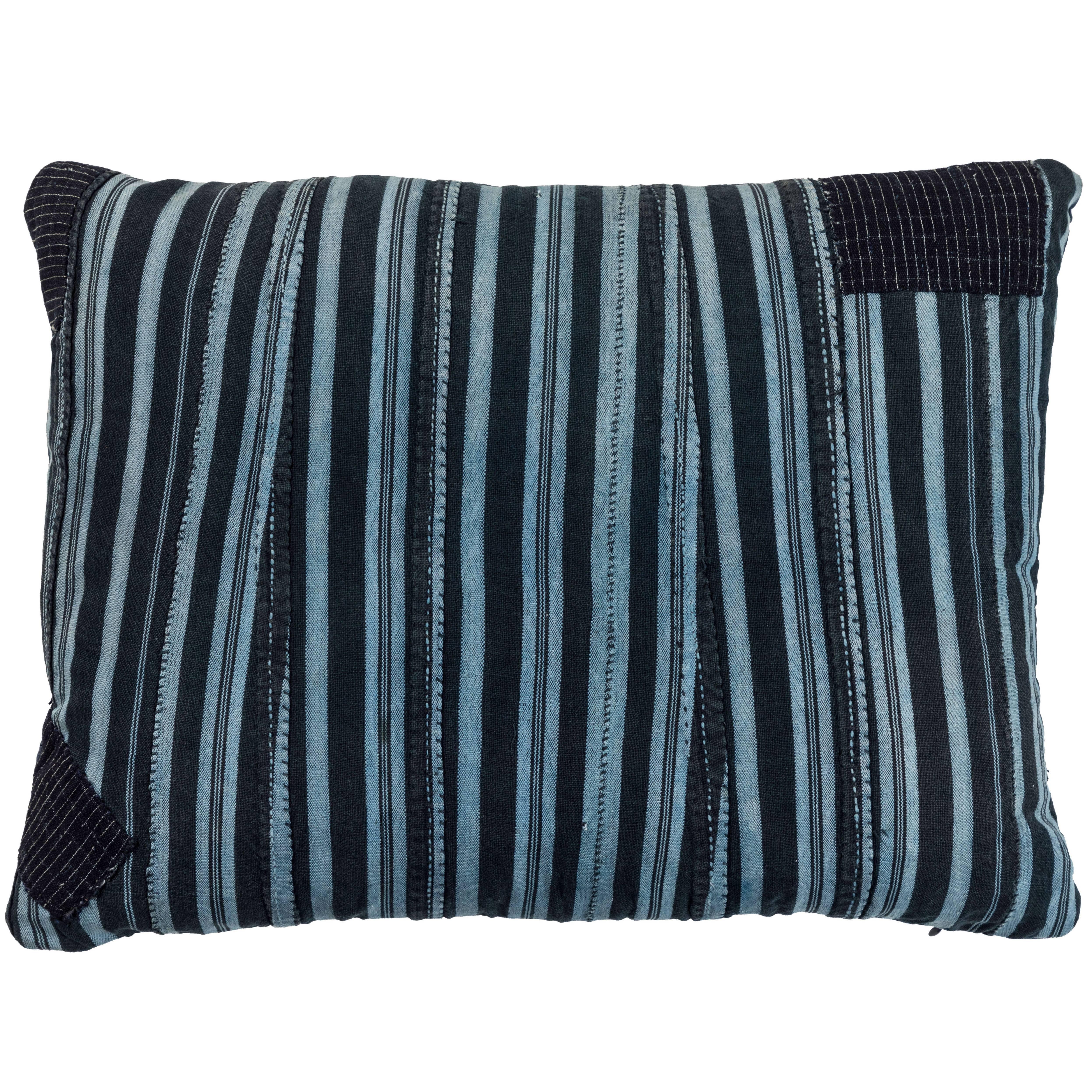 African Indigo Ashante Pillow  For Sale