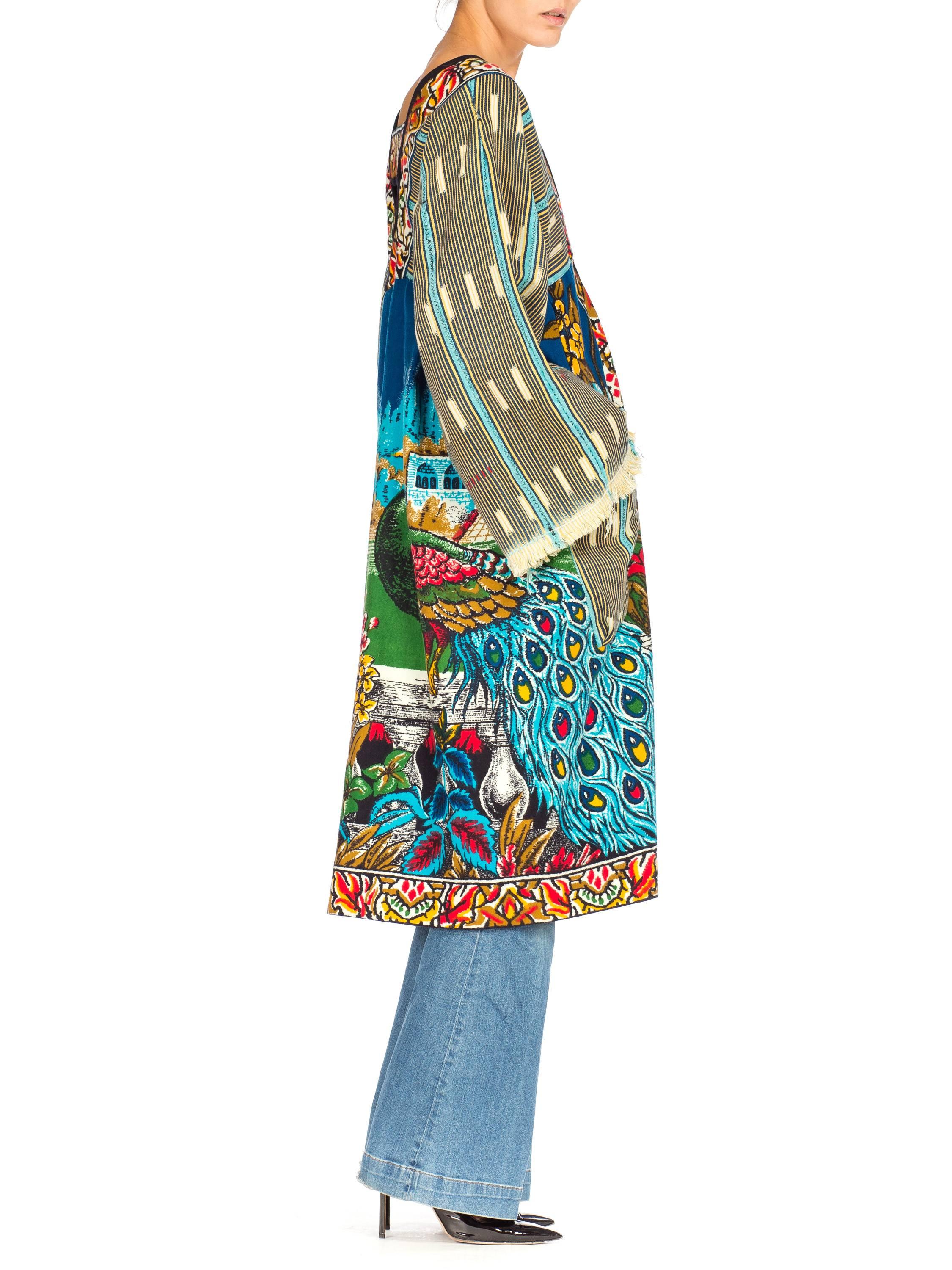 African indigo peacock tapestry duster one size 1