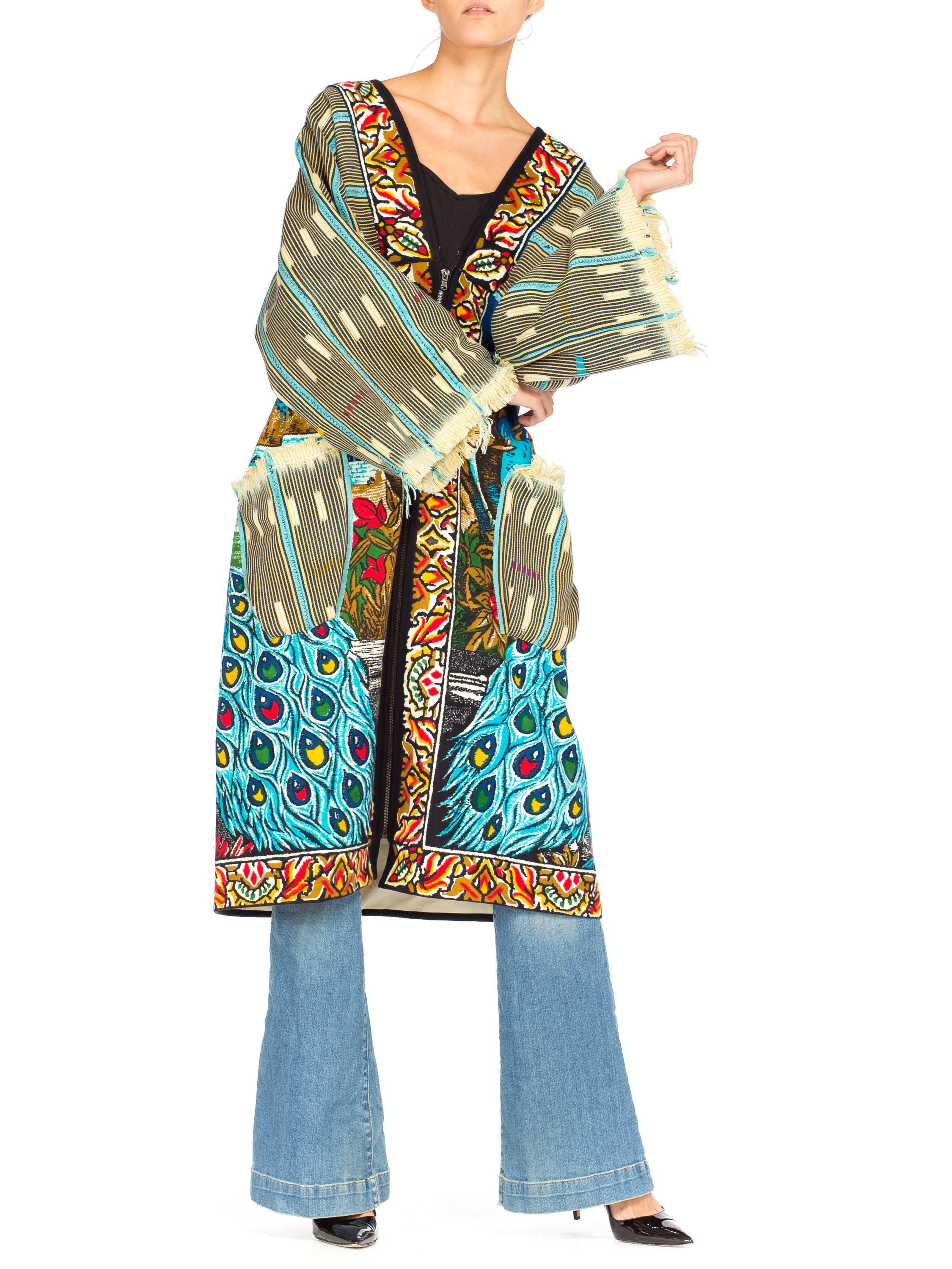 African indigo peacock tapestry duster one size 2