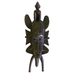 African Intricately Carved Senufo Tribe Kpeliye Kpelie Kpeliyee Mask