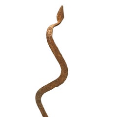 African Iron Snake Sculpture, 19th Century