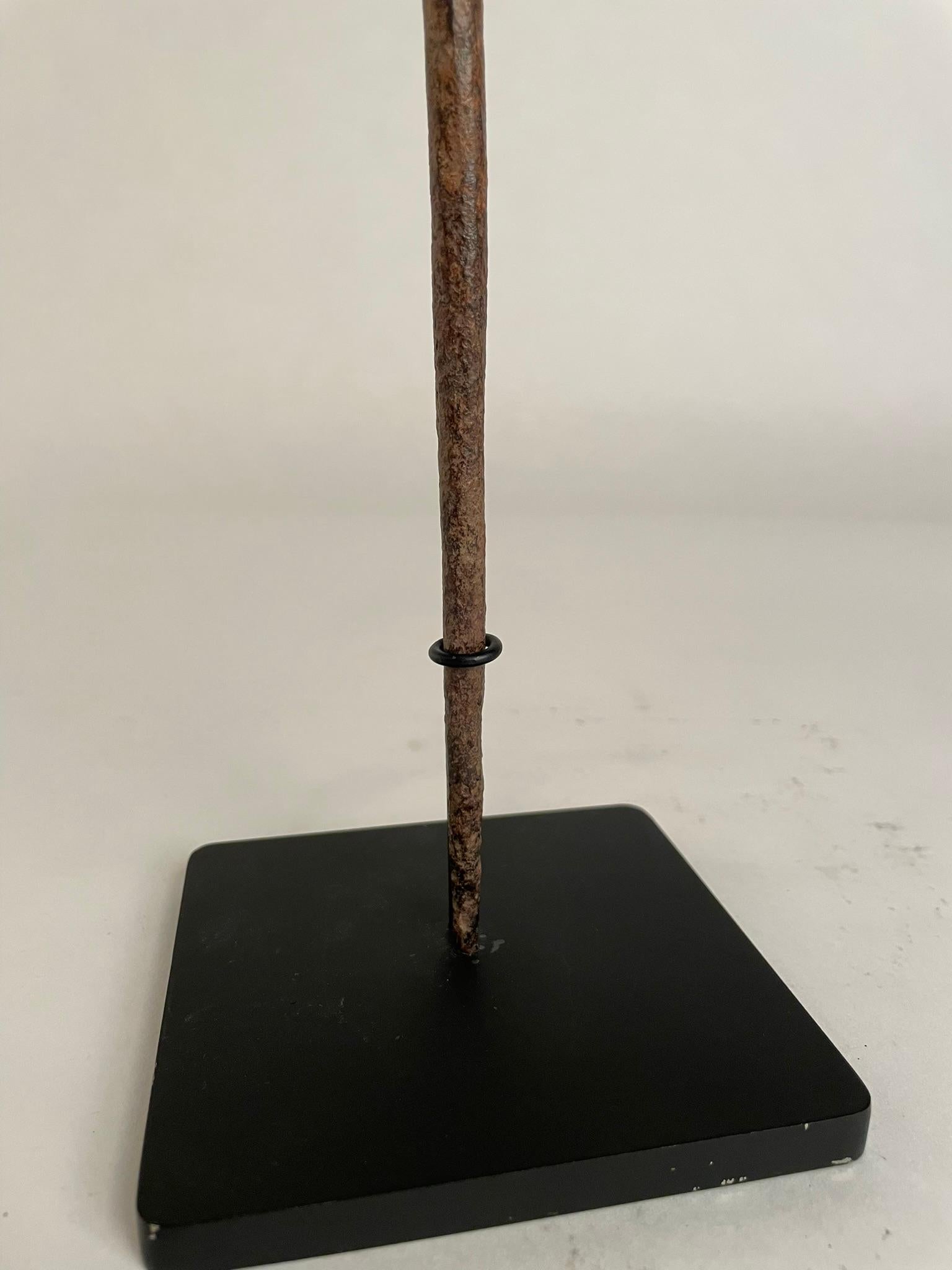 African Iron Spear-Form Currency Mounted On A Custom Steel Base  In Good Condition For Sale In Stamford, CT