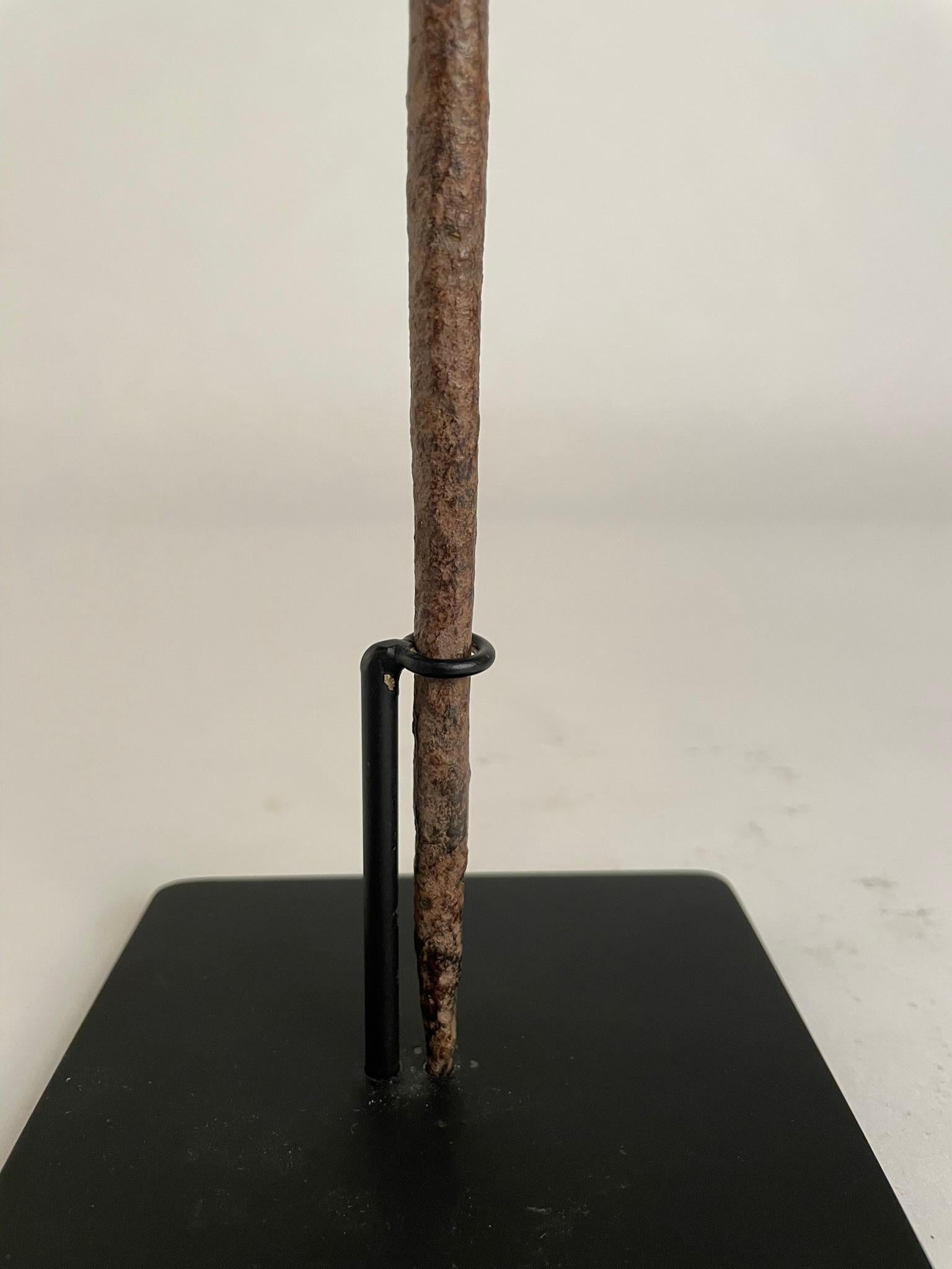 20th Century African Iron Spear-Form Currency Mounted On A Custom Steel Base  For Sale