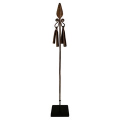 African Iron Spear-Form Currency Mounted On A Custom Steel Base 