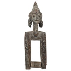 African Ivory Coast 20th Century Carved Wood Baule Male Heddle Pulley