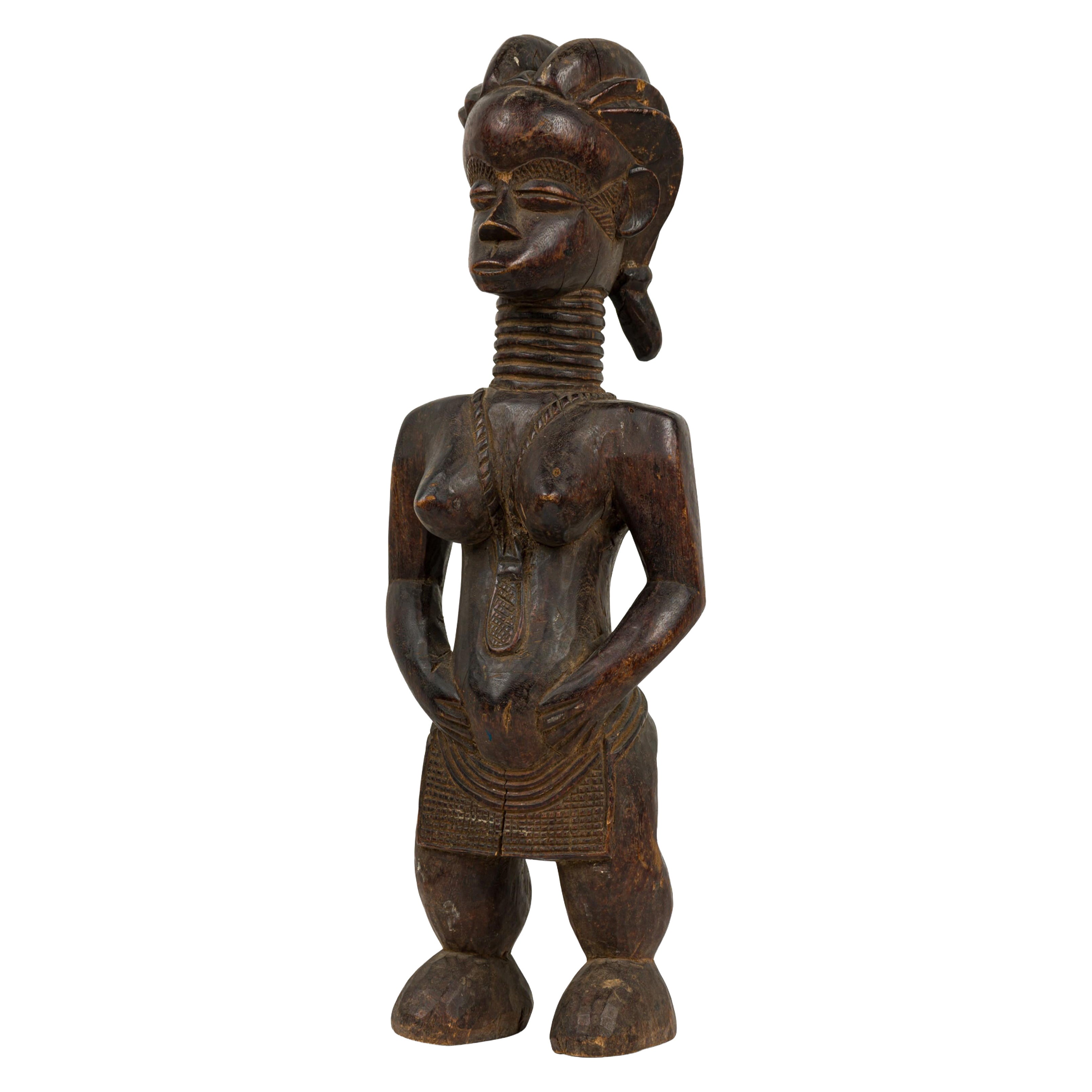 African Ivory Coast 20th Century Hand Carved Dan Fertility Figure