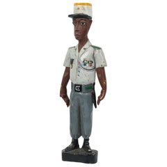 African Ivory Coast 20th Century Wood Baule Colonial ("Colon") Male Policeman