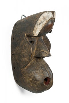 African Ivory Coast Late 20th Century Carved Wood Ngere Monkey Mask