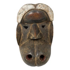 African Ivory Coast Late 20th Century Carved Wood Ngere Monkey Mask