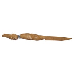 African Kenyan Tribal Art Hand Carved Sculpture - Letter Opener