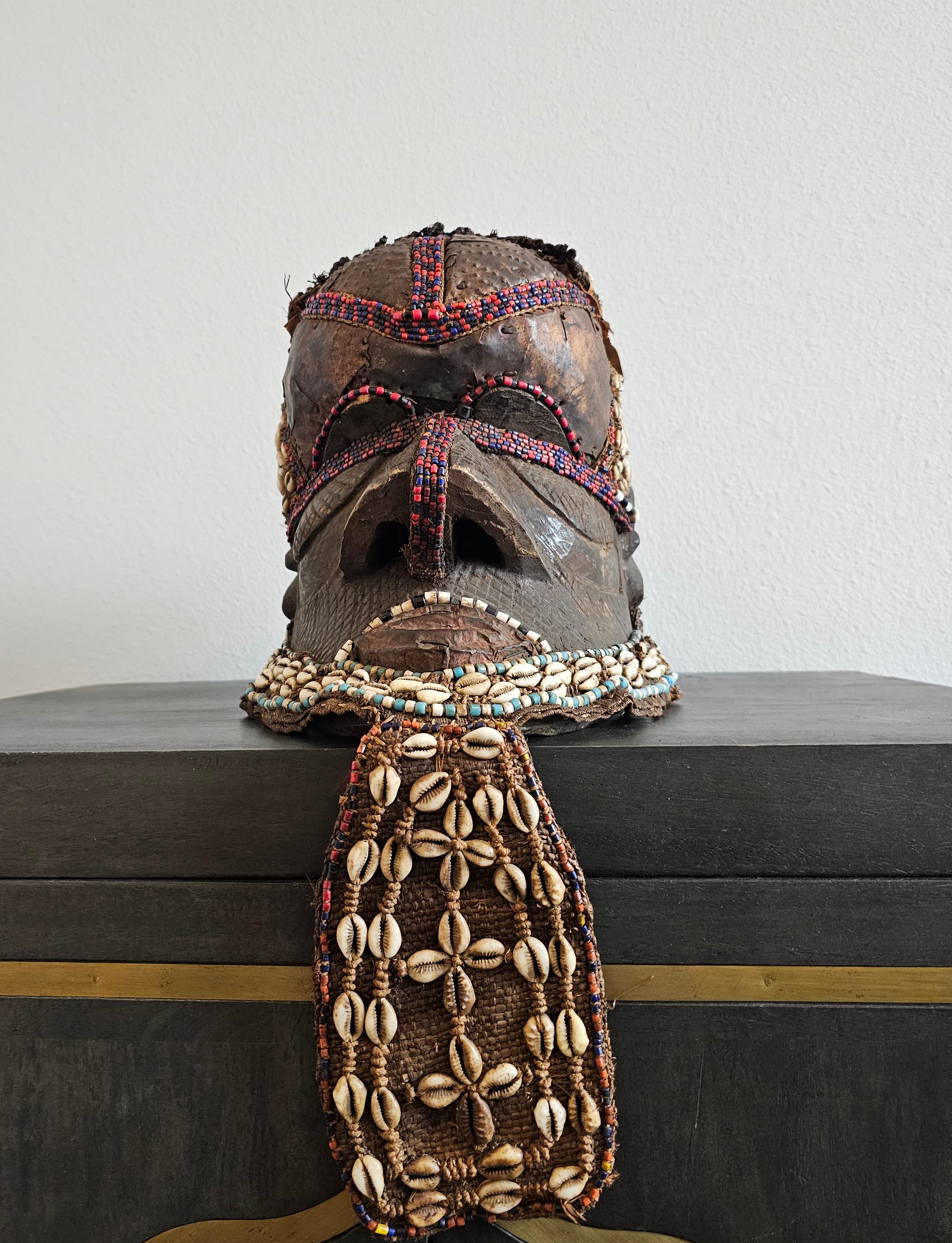 Tribal African Kuba Bwoom Helmet Mask Kasai Democratic Republic of the Congo