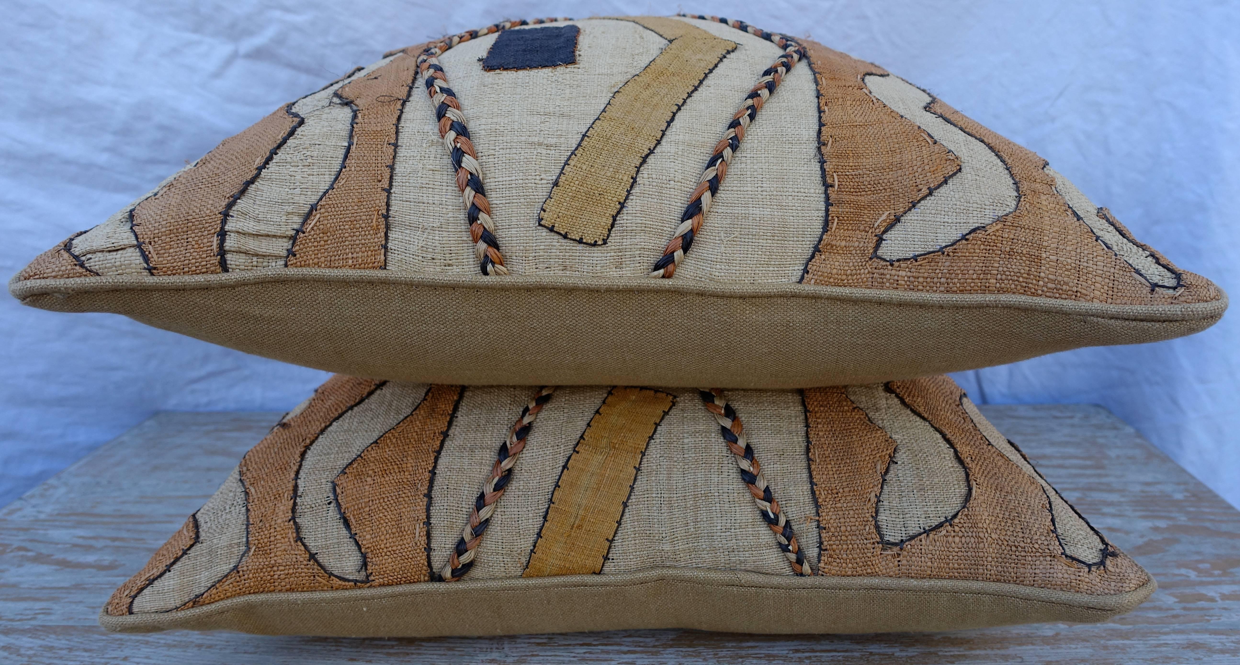 African Kuba Cloth Pillows by Melissa Levinson In Excellent Condition In Los Angeles, CA