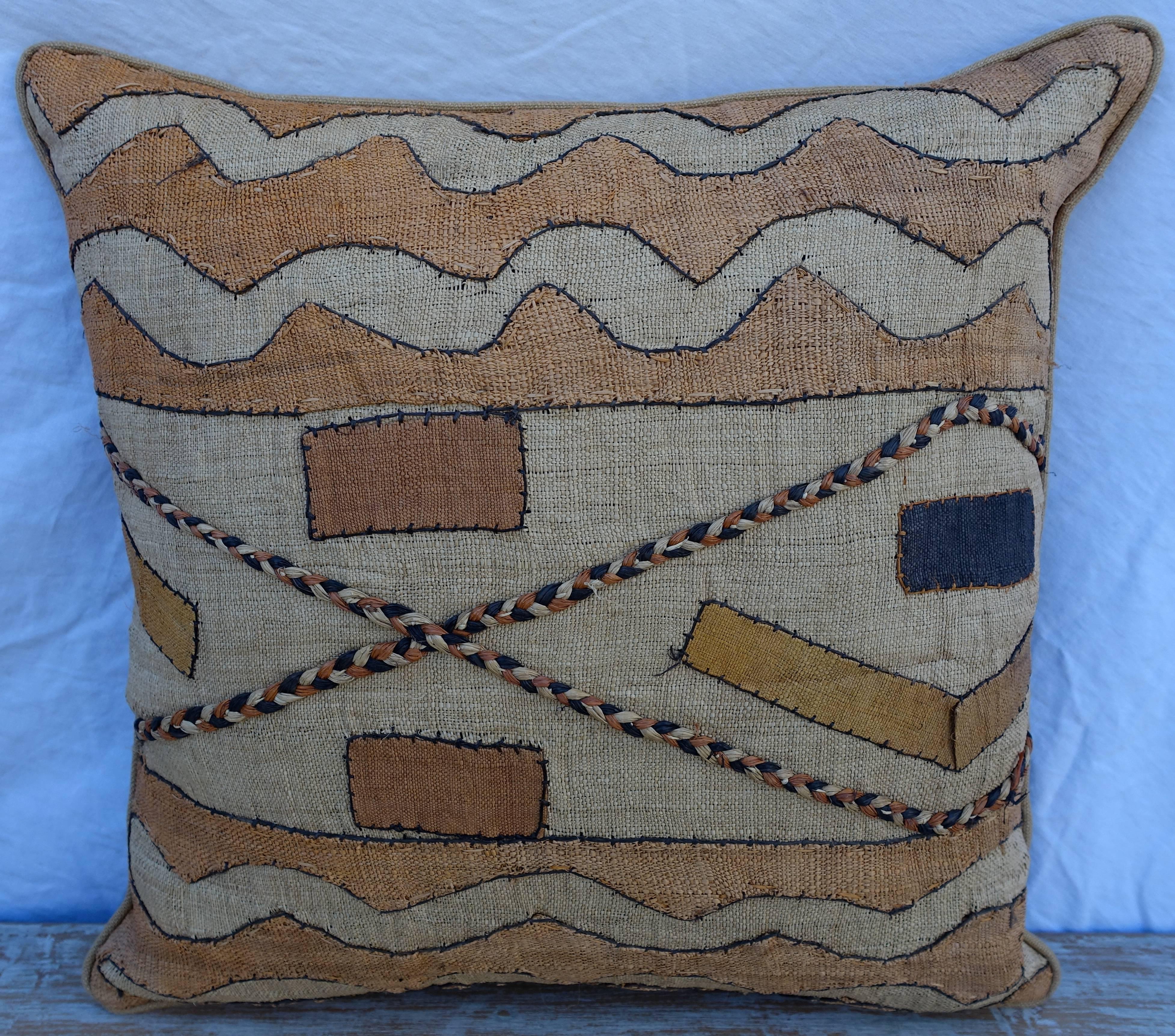 20th Century African Kuba Cloth Pillows by Melissa Levinson