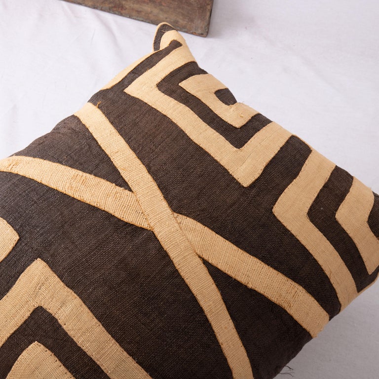 African Kuba Cloth Raffia Pillow Case For Sale at 1stDibs