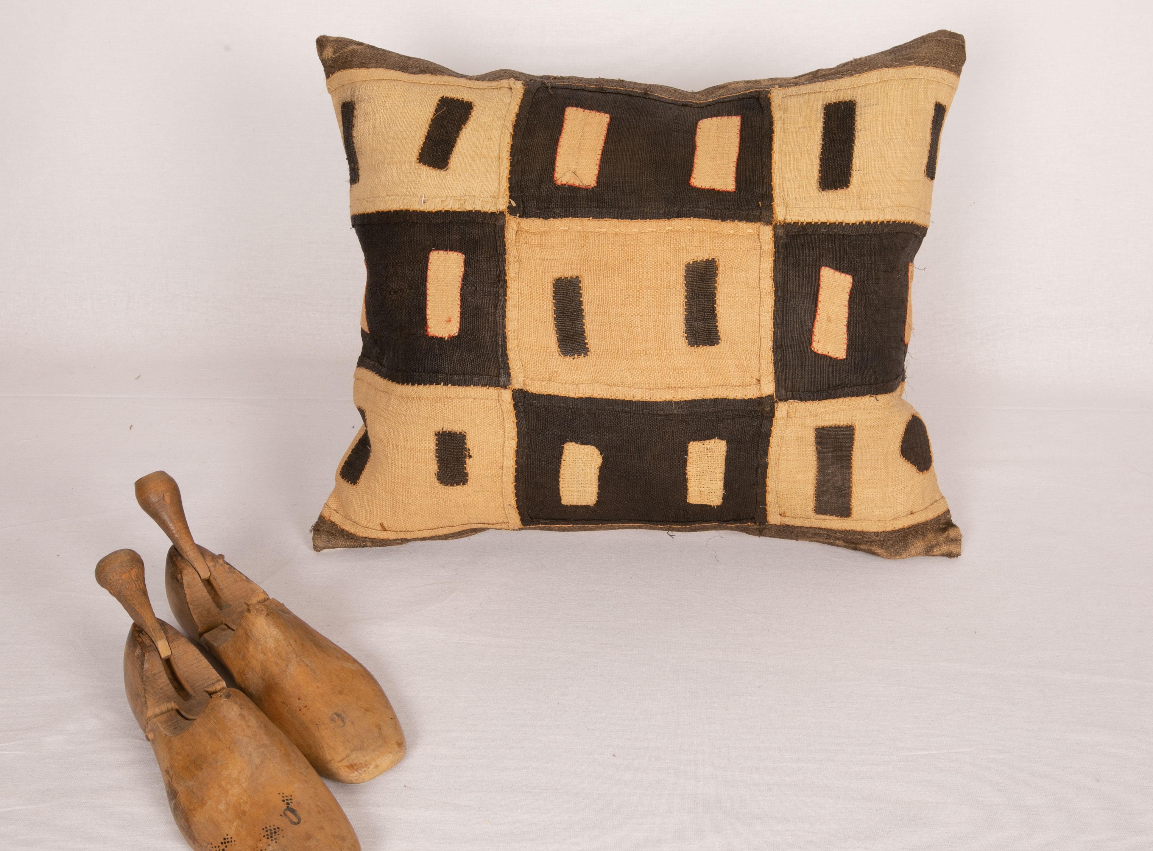Hand-Woven African Kuba Cloth Raffia Pillow Case