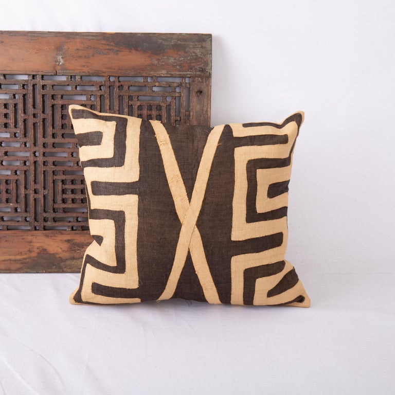 African Kuba Cloth Raffia Pillow Case For Sale at 1stDibs