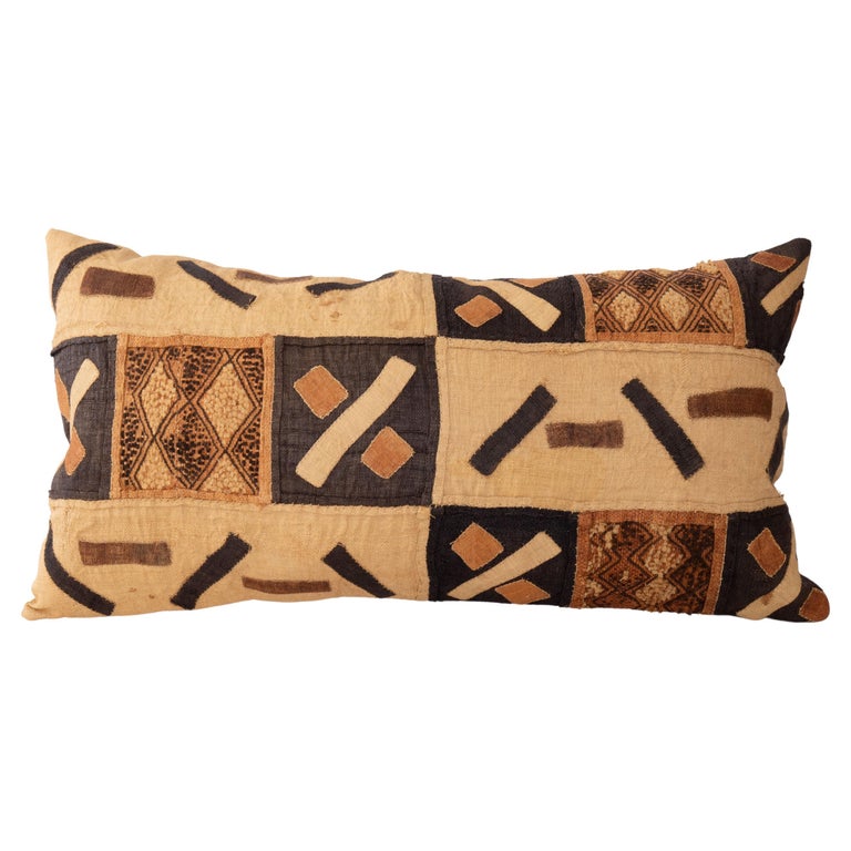 African Kuba Cloth Raffia Pillow Case For Sale at 1stDibs