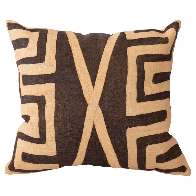 African Kuba Cloth Raffia Pillow Case For Sale at 1stDibs