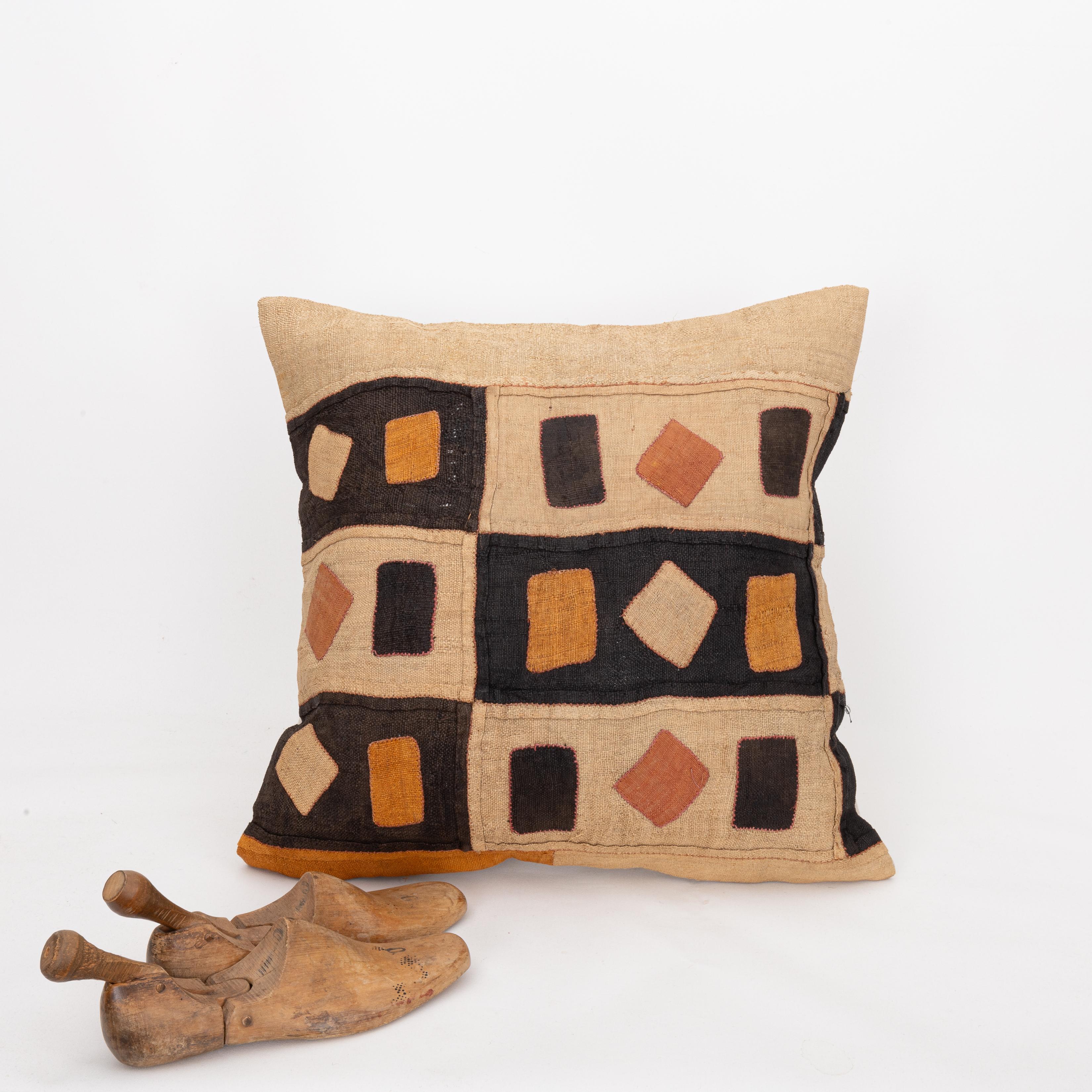 Tribal African Kuba Cloth Raffia Pillow Cover