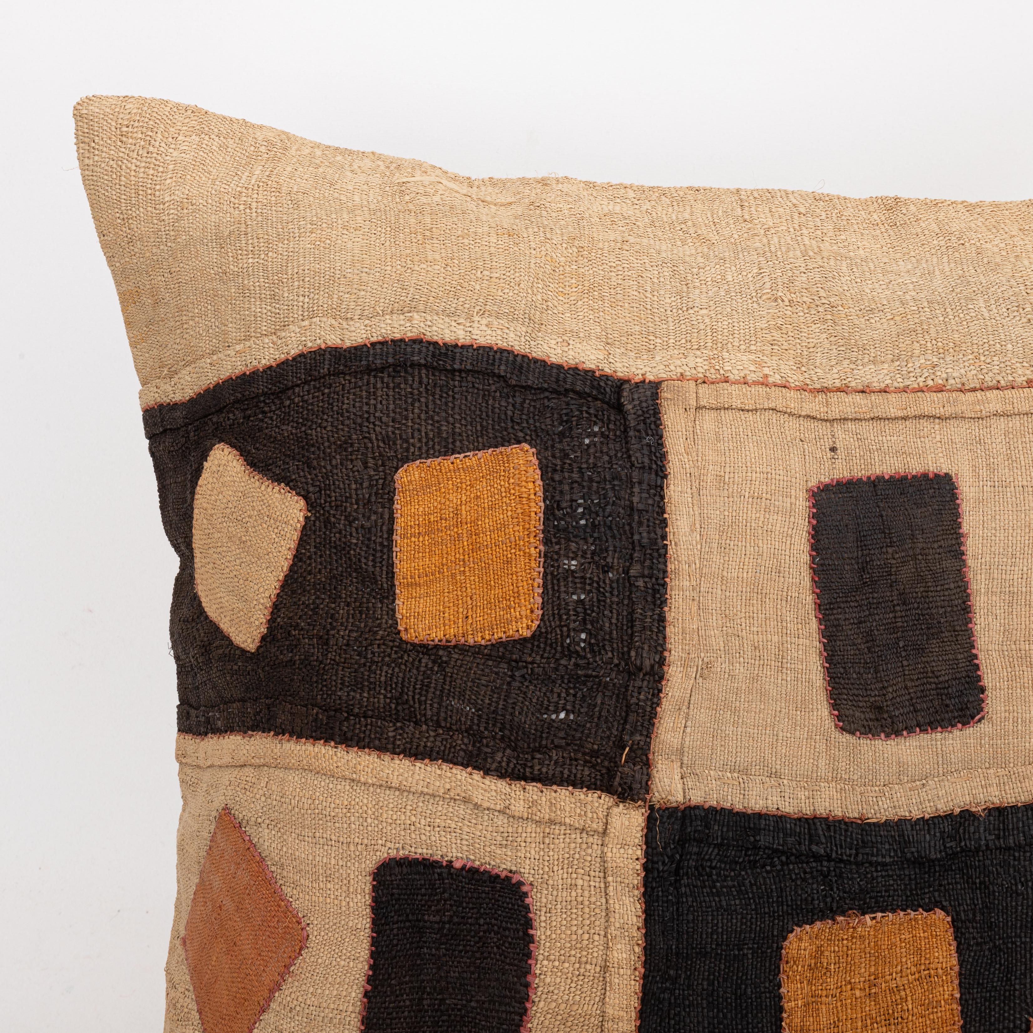 Congolese African Kuba Cloth Raffia Pillow Cover