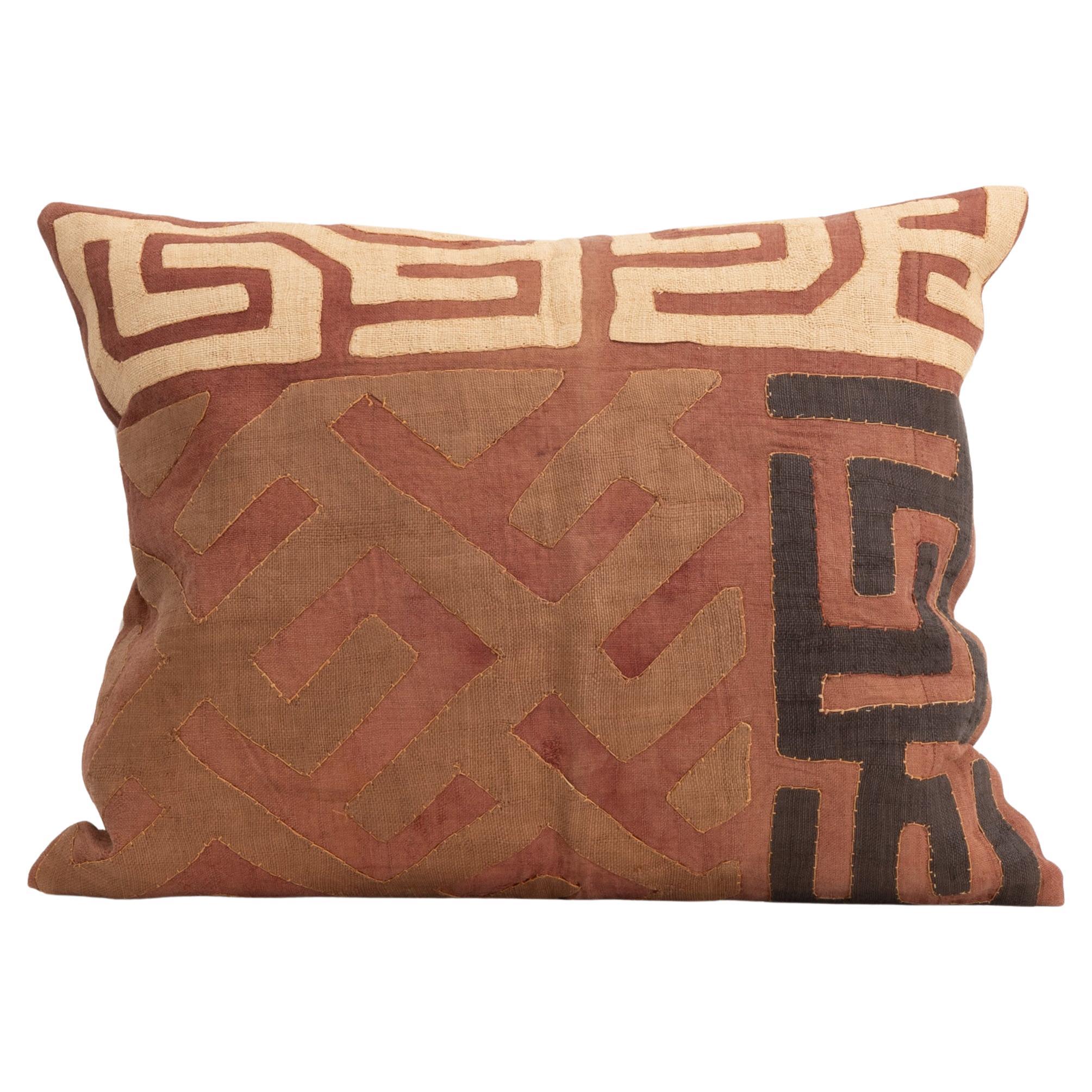 African Kuba Cloth Raffia Pillow Cover