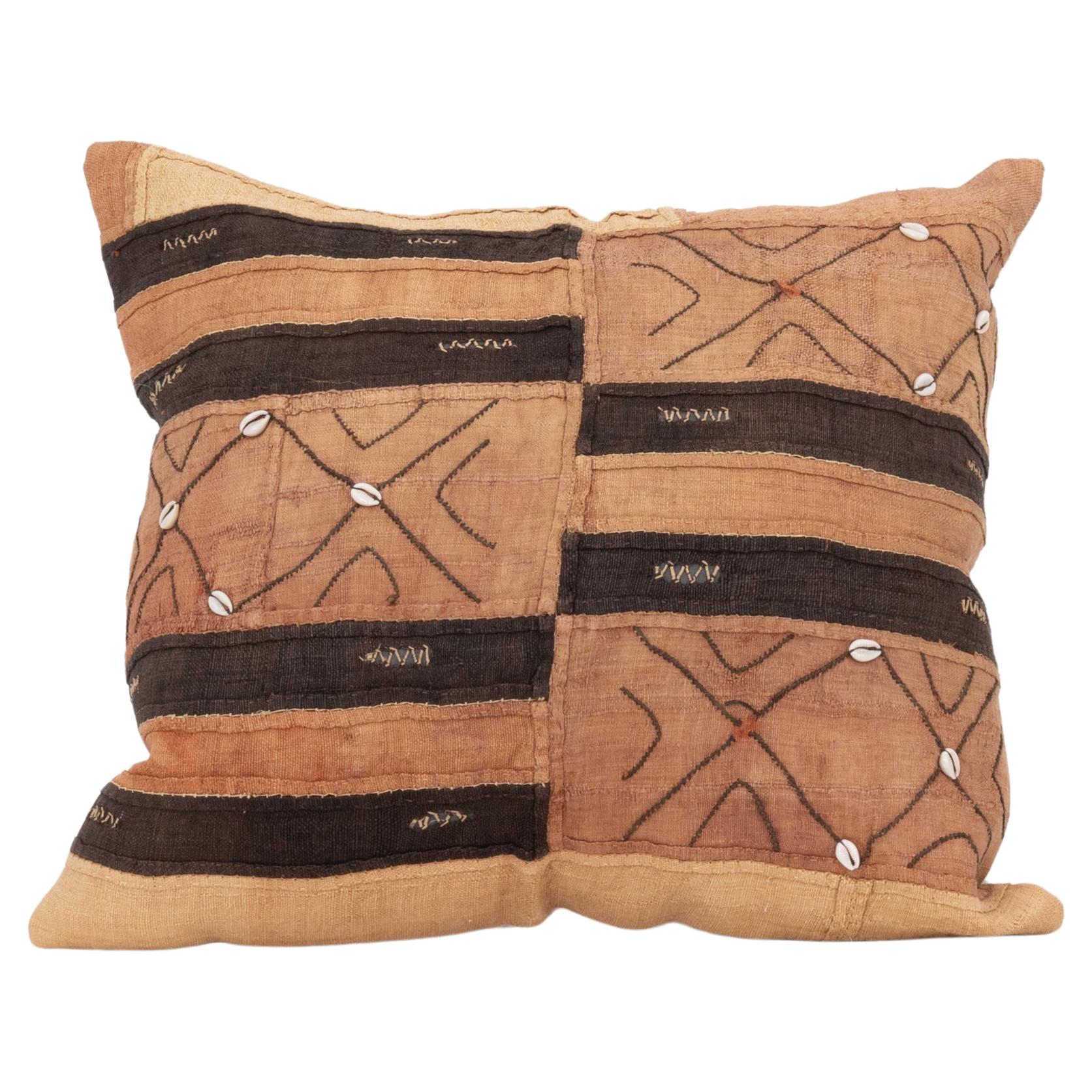 African Kuba Cloth Raffia Pillow Cover