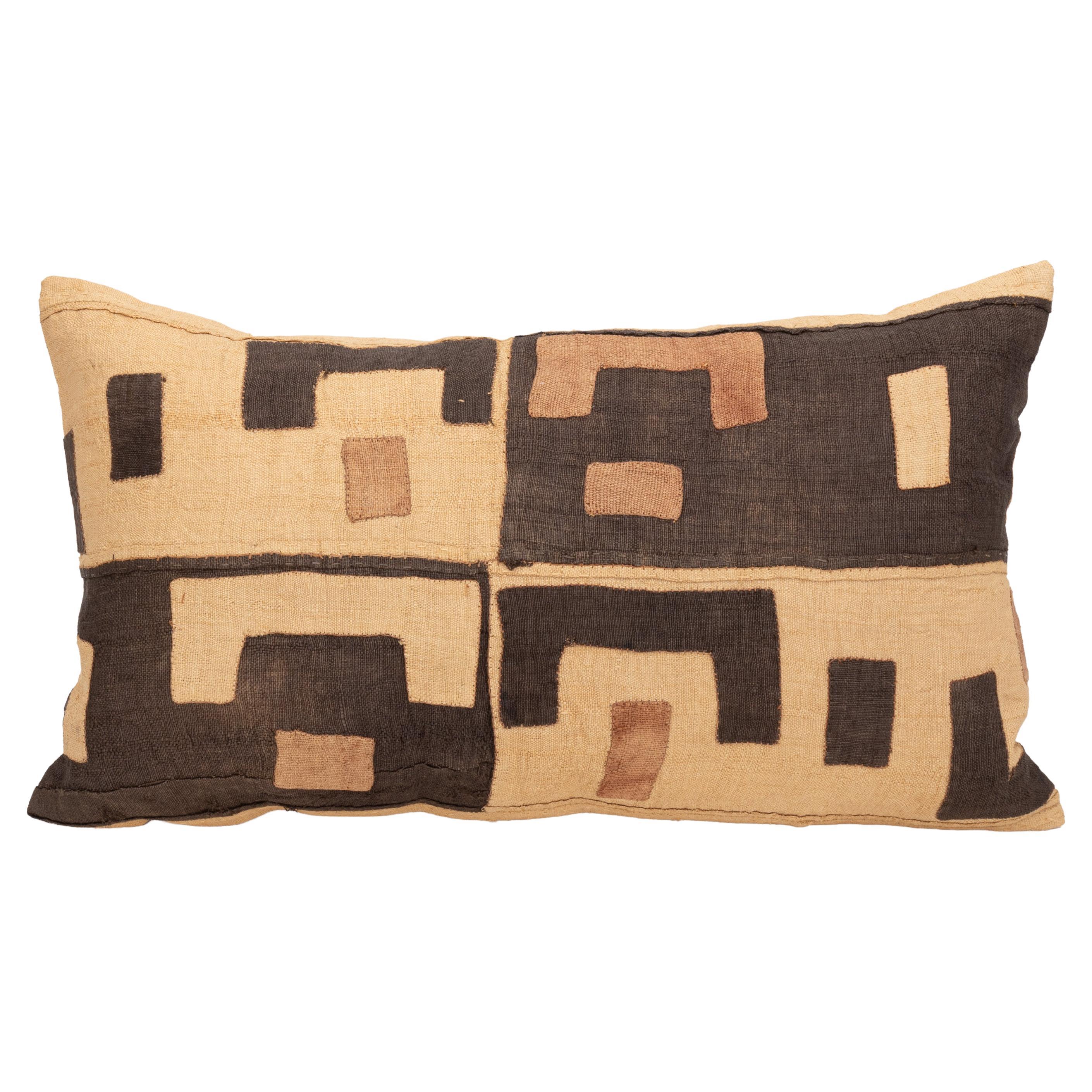 African Kuba Cloth Raffia Pillow Cover