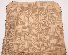 African Kuba Embroidered Raffia Textile, Early 20th Century