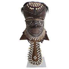 African Kuba Helmet Mask on Stand