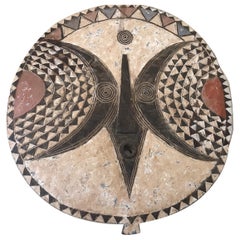 African Large Polychrome Wood Carved Mask