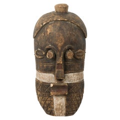 African Liberia/Ivory Coast Late 20th Century Carved Wood Grebo Face Mask