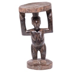 Retro African Luba Caryatid Stool