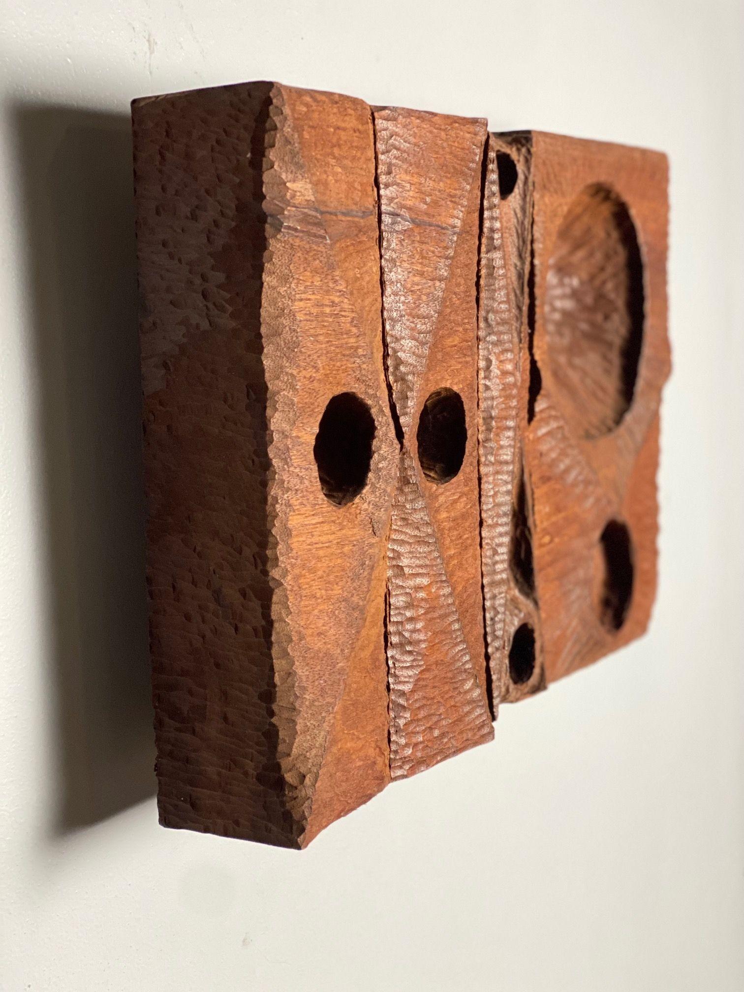 American African Mahogany Chip Carved Sculpture by Michael Rozell, USA, 2021 For Sale