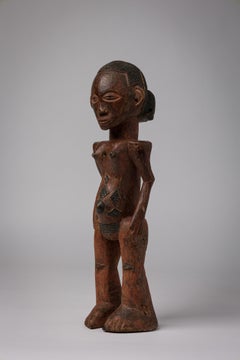African Mali Mid 20th Century Luba Female Standing Fertility Figure