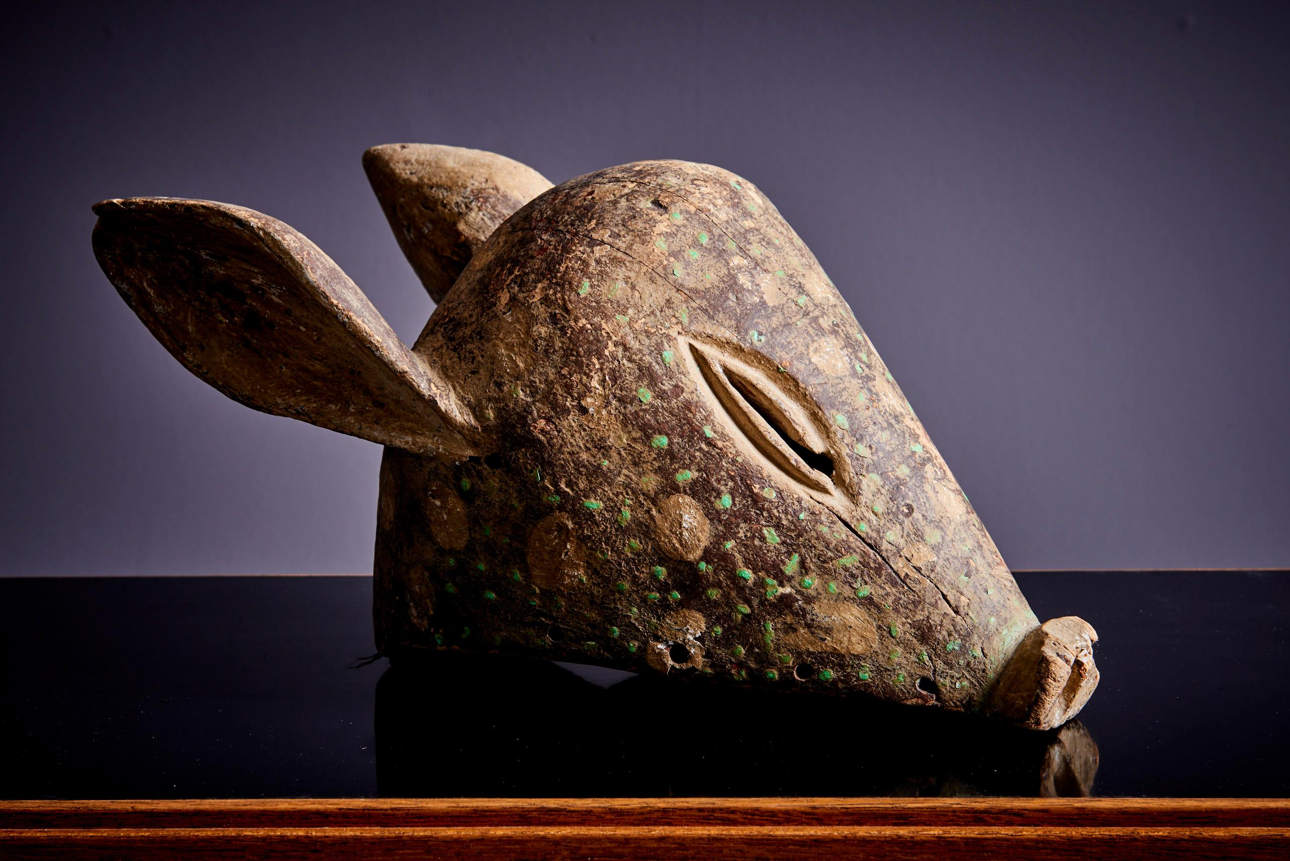 Wood African Mask, Angola, 20th Century For Sale